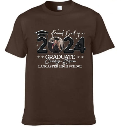 Personalized T-shirt - Graduation Keepsake Gift - Balloon Style Proud Mom Dad Of A 2024 Graduate Photo