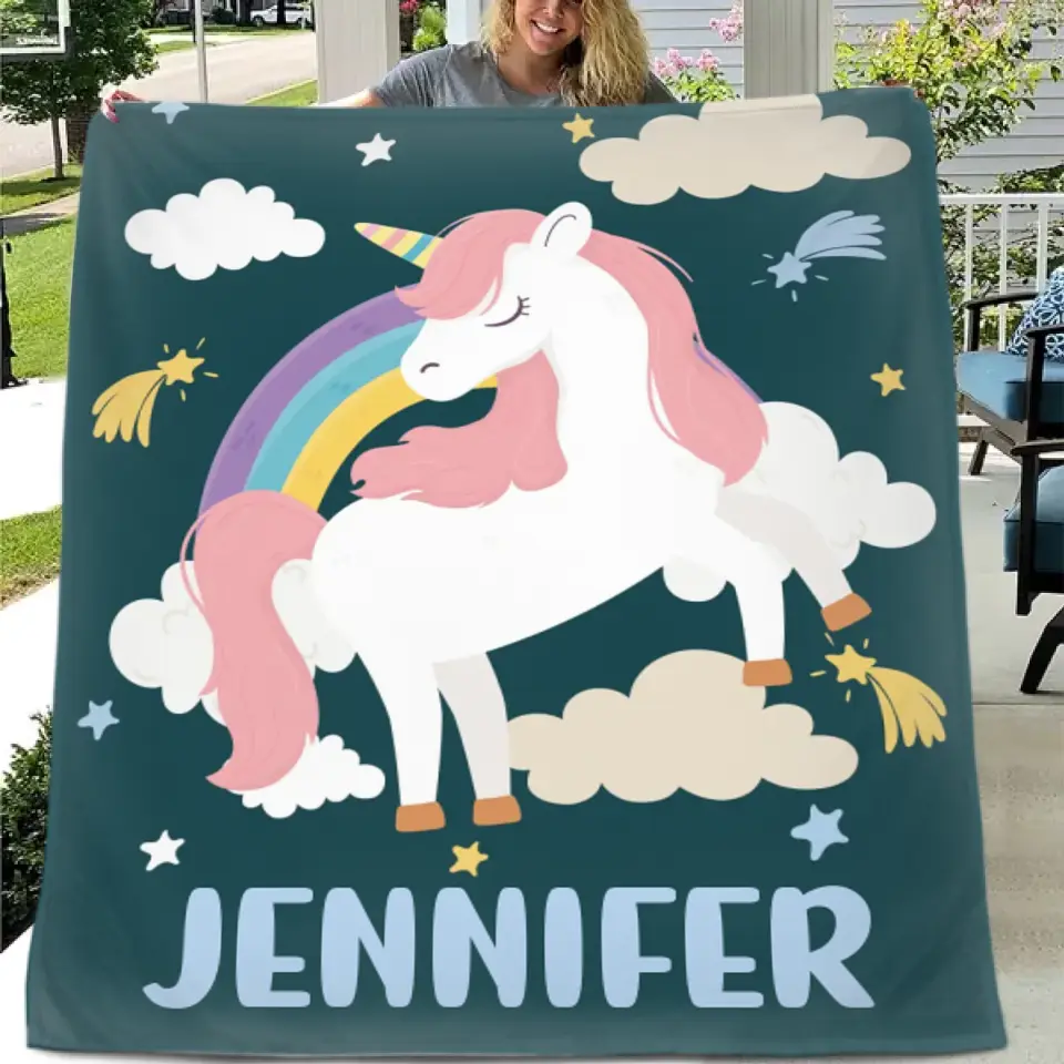 Magical Unicorn – Name Customized Blanket Gift for Kids