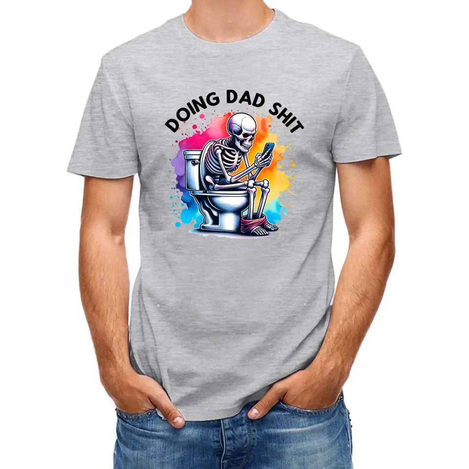 Funny Skeleton Toilet Sublimation Design, Trendy Father's Day T-Shirt