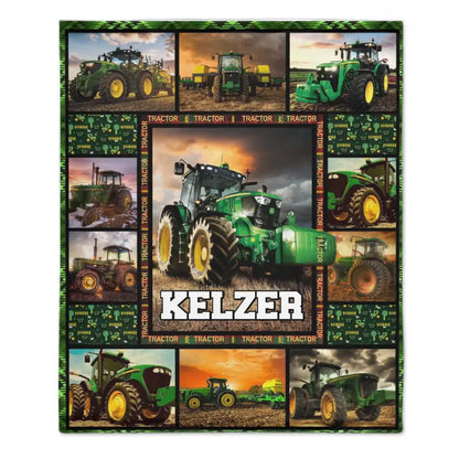 Personalized Tractor Name Blanket