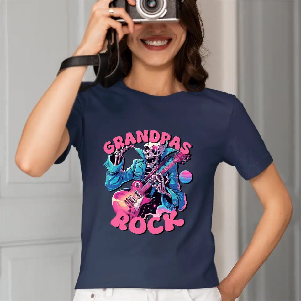 Rock Dad , Funny Skeleton Dad，Trendy Father's Day T-Shirt