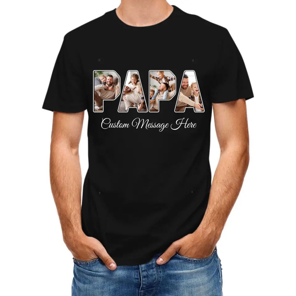 Personalized PAPA Photo Title Shirt