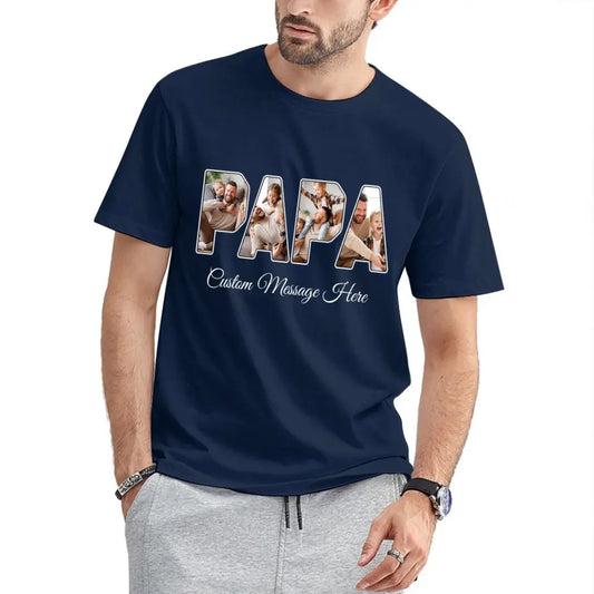 Personalized PAPA Photo Title Shirt