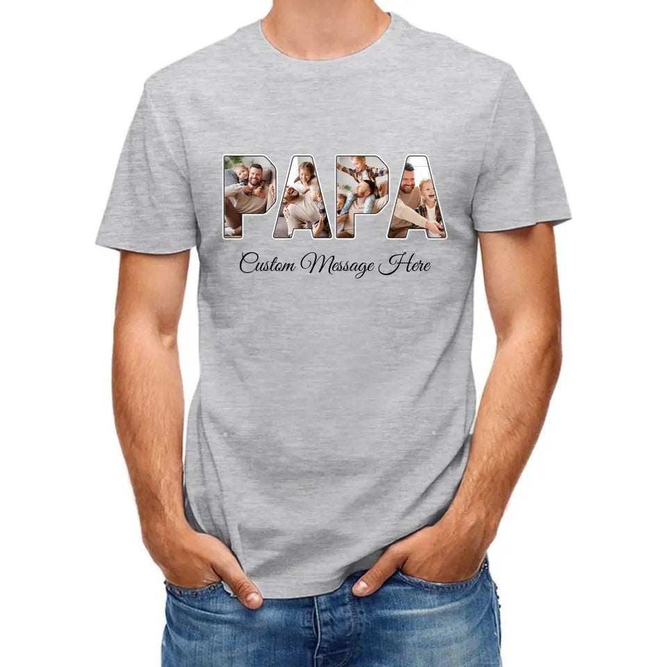 Personalized PAPA Photo Title Shirt