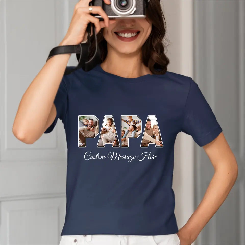 Personalized PAPA Photo Title Shirt