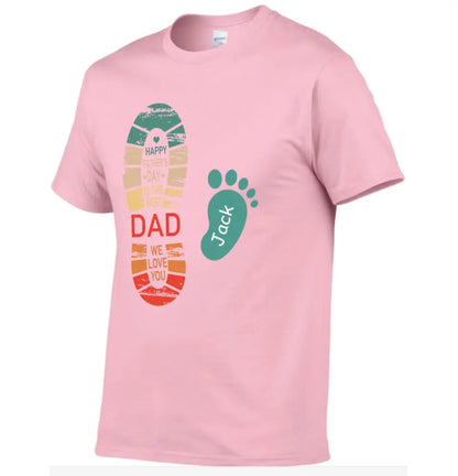 Personalized Dad And Kids Footprints Names Shirt