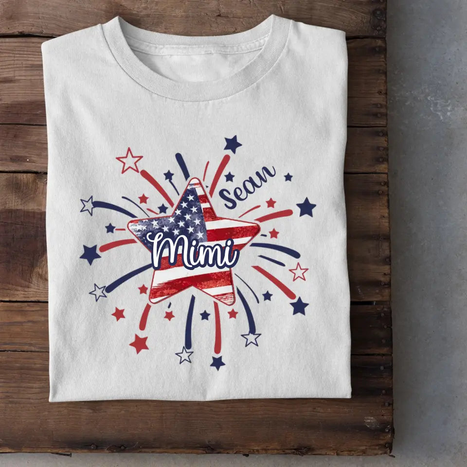 American Flag Star Mimi Mom Personalized Shirt