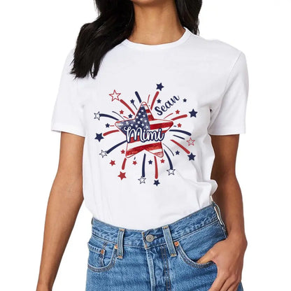 American Flag Star Mimi Mom Personalized Shirt