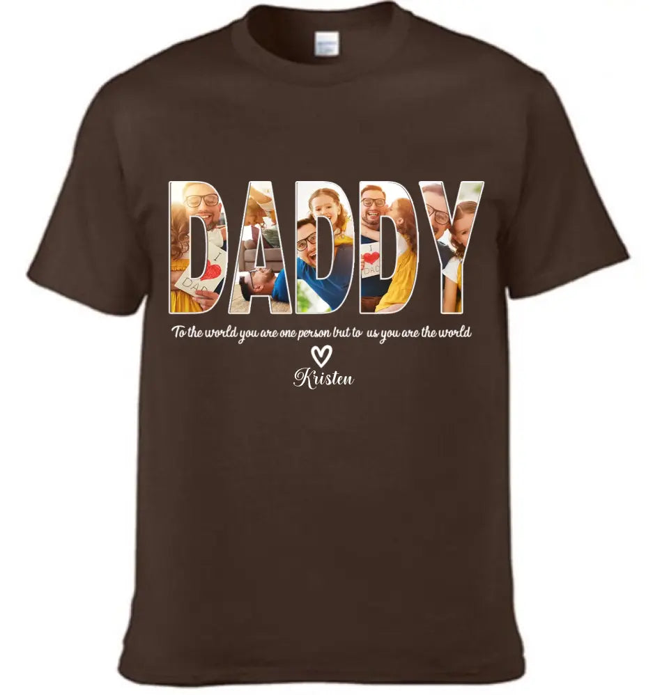 Custom DADDY Photo Name Shirt