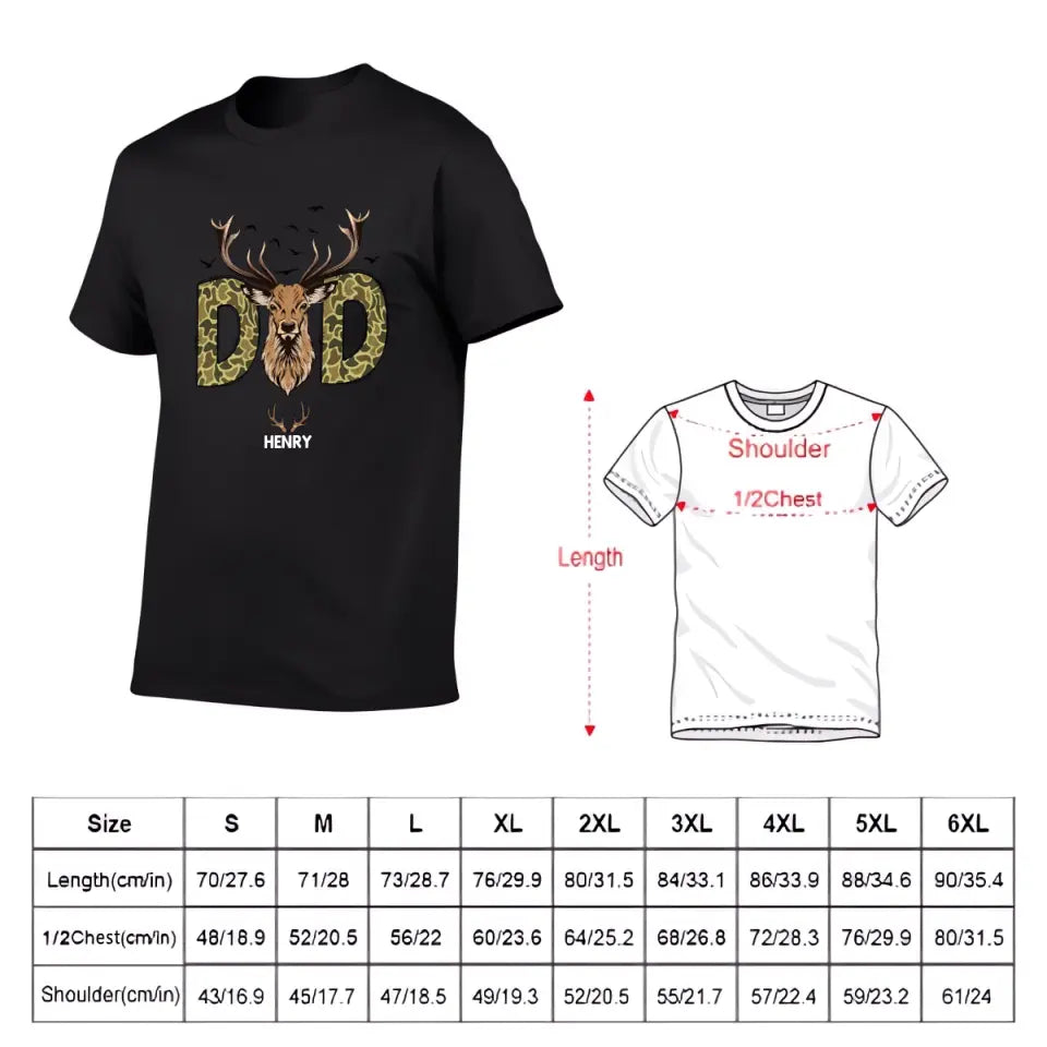Reindeer Dad Hunting Camouflage Personalized Shirt, Father's Day Gift