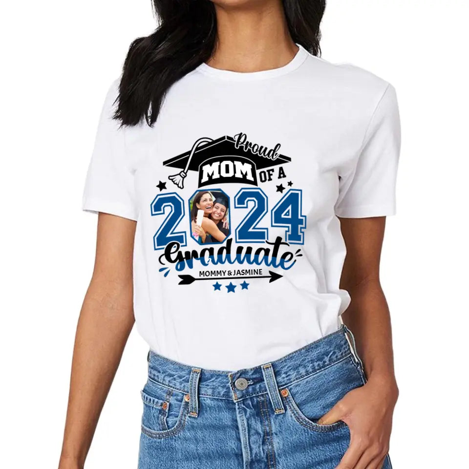 Graduation Mom Pride - Gifts for Mom - Custom Photo Personalized T-Shirt