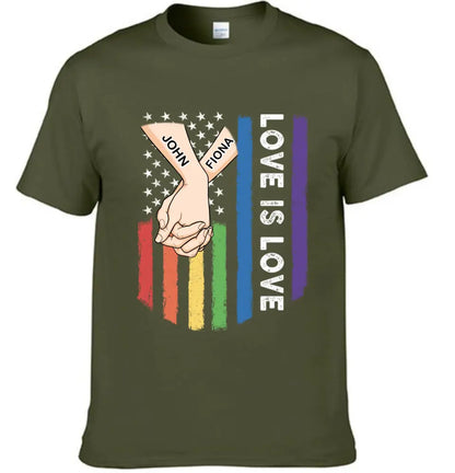 Love Is Love - Personalized Unisex T-shirt For Couples, a Gift For Your Loved One