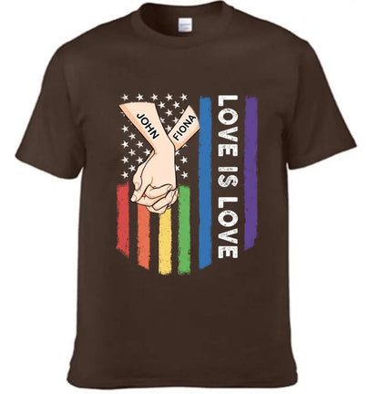 Love Is Love - Personalized Unisex T-shirt For Couples, a Gift For Your Loved One