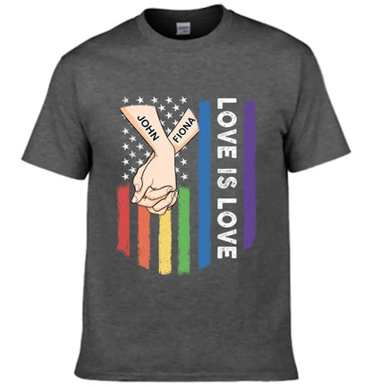 Love Is Love - Personalized Unisex T-shirt For Couples, a Gift For Your Loved One