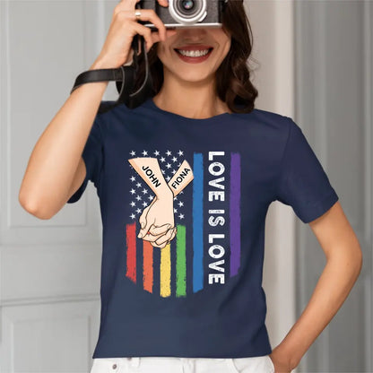 Love Is Love - Personalized Unisex T-shirt For Couples, a Gift For Your Loved One