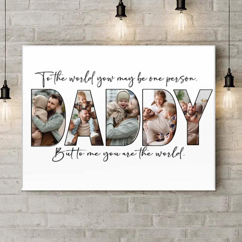 Upload Photo ，Happy Father's Day, Family Picture Canvas Wall Art