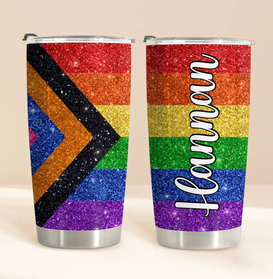 Custom Name Pride, Personalized Rainbow Tumbler, Pride Month Gift
