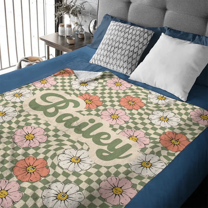 Personalized New Flower Retro Style In Vintage Rustic Style Blanket With Name