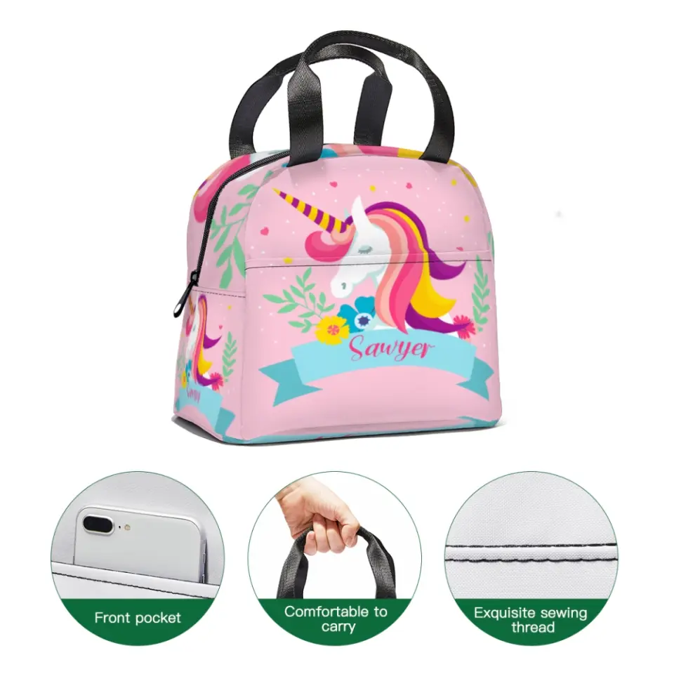 Unicorn Backpack With Large Name - Personalized Kids Backpack For Girls