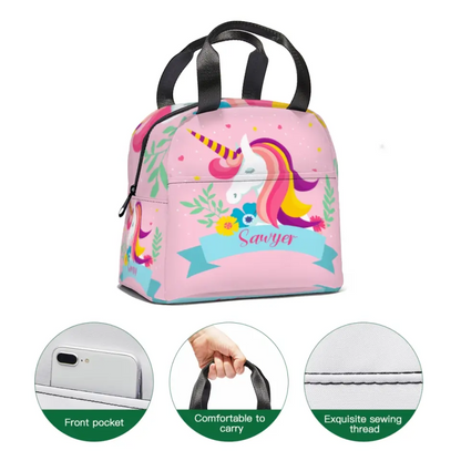 Unicorn Backpack With Large Name - Personalized Kids Backpack For Girls