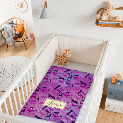 Personalized Galaxy Horse Pattern Blanket