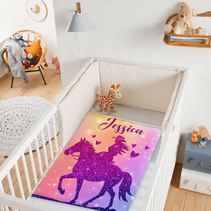 Custom Pink Horse Blanket Gifts with Name