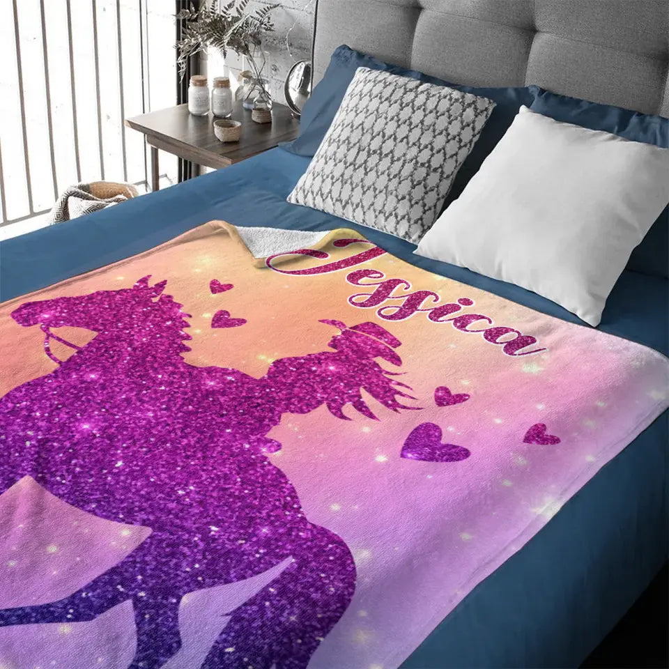 Custom Pink Horse Blanket Gifts with Name