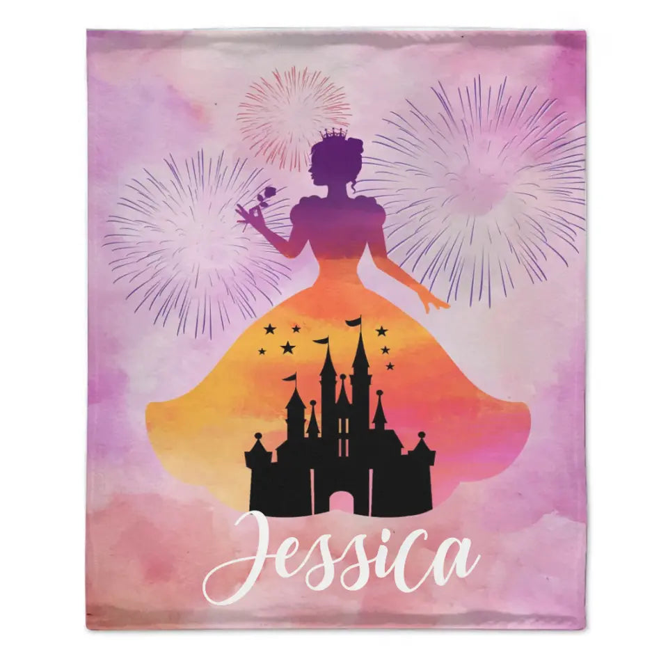 Personalized Princess Blanket for Girls - Pink Room Decor