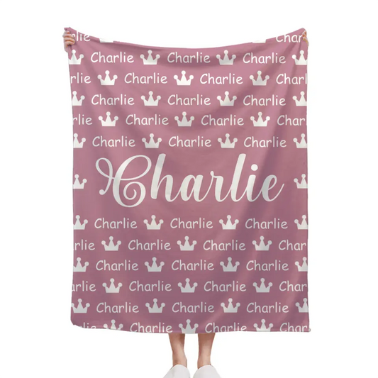 Personalized Crown Name Blanket for Kids