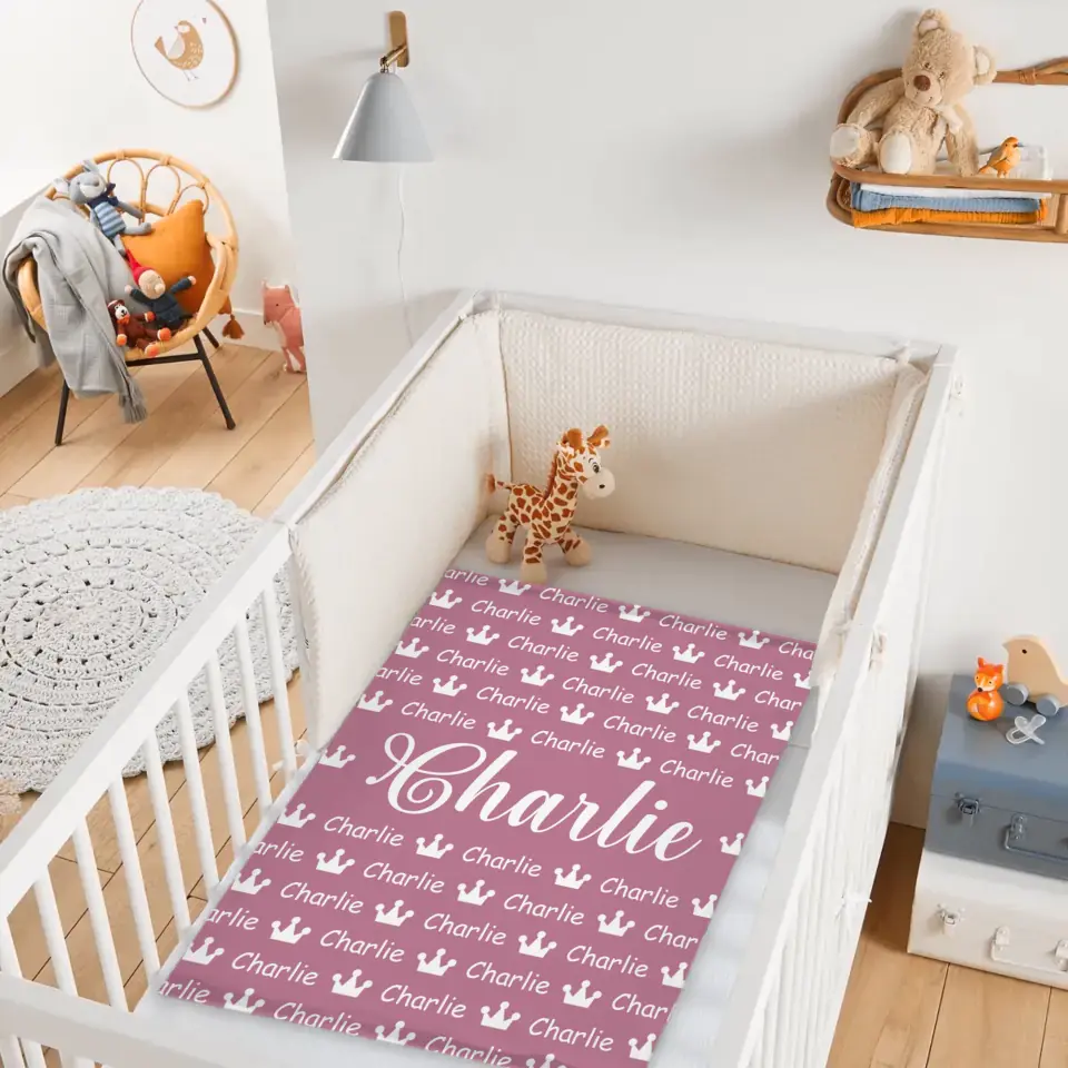 Personalized Crown Name Blanket for Kids