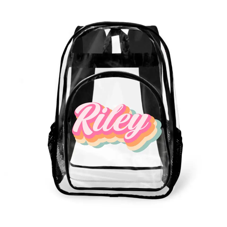 Multi-Color Name Customized Children'S Transparent Backpack - Children'S School Season Gifts
