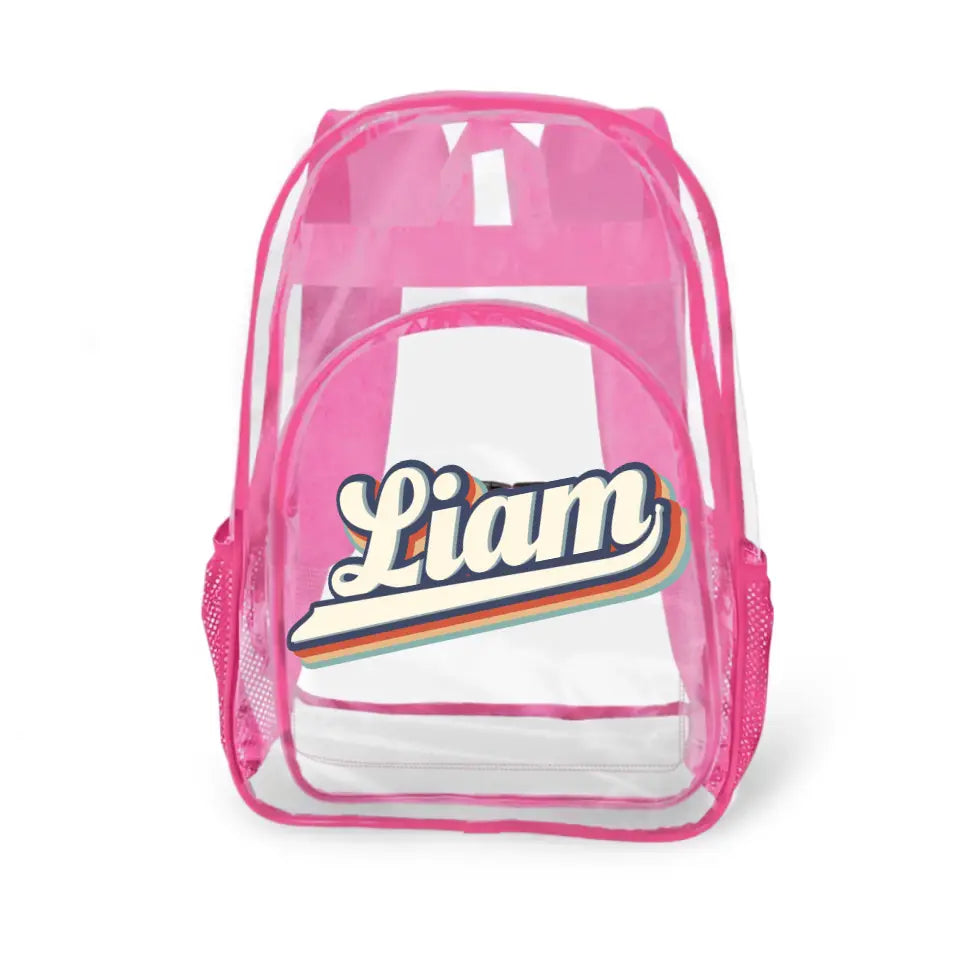 Multicolored Customized Kids Transparent Backpack - Kids School Season Gifts
