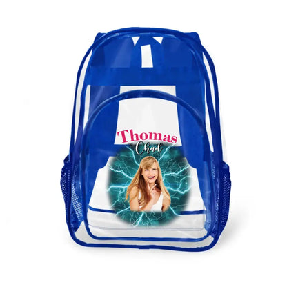 Personalized Name Customization Multi-Photo Custom Clear Backpack - School Season Gifts