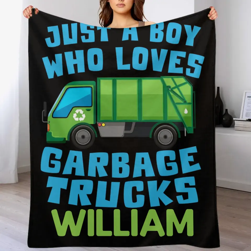 Monster Trucks Cars Motorcycles Collection - Customized Kids Name Blanket