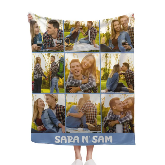 Personalized Photo Blanket with Text, Anniversary Gift Blanket, Gift for Her