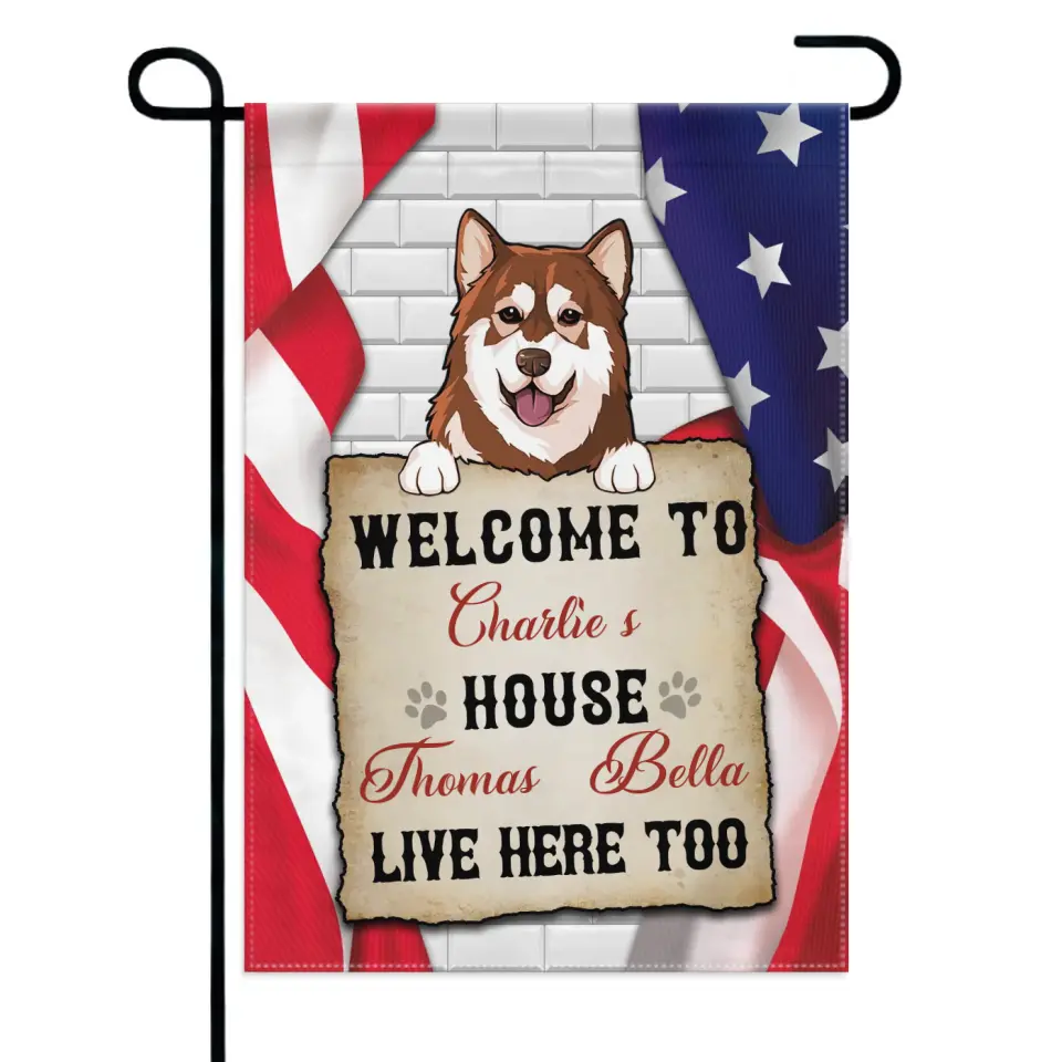 Personalized Garden Flag - Welcome To The Dog House, Decoration For Dog Lovers