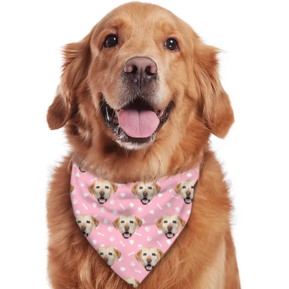 Personalized with Photo Summer, Bandanas for Dogs Cats, Custom Puppy Pet Triangle Bibs Kerchief
