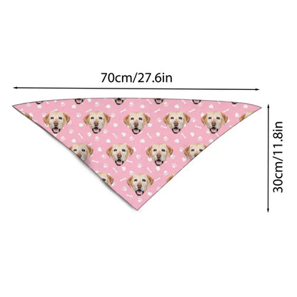 Personalized with Photo Summer, Bandanas for Dogs Cats, Custom Puppy Pet Triangle Bibs Kerchief