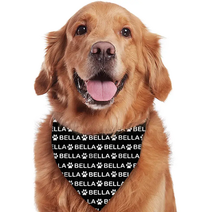 Bandanas for Dogs Cats, Custom Puppy Pet Name Triangle Bibs Kerchief