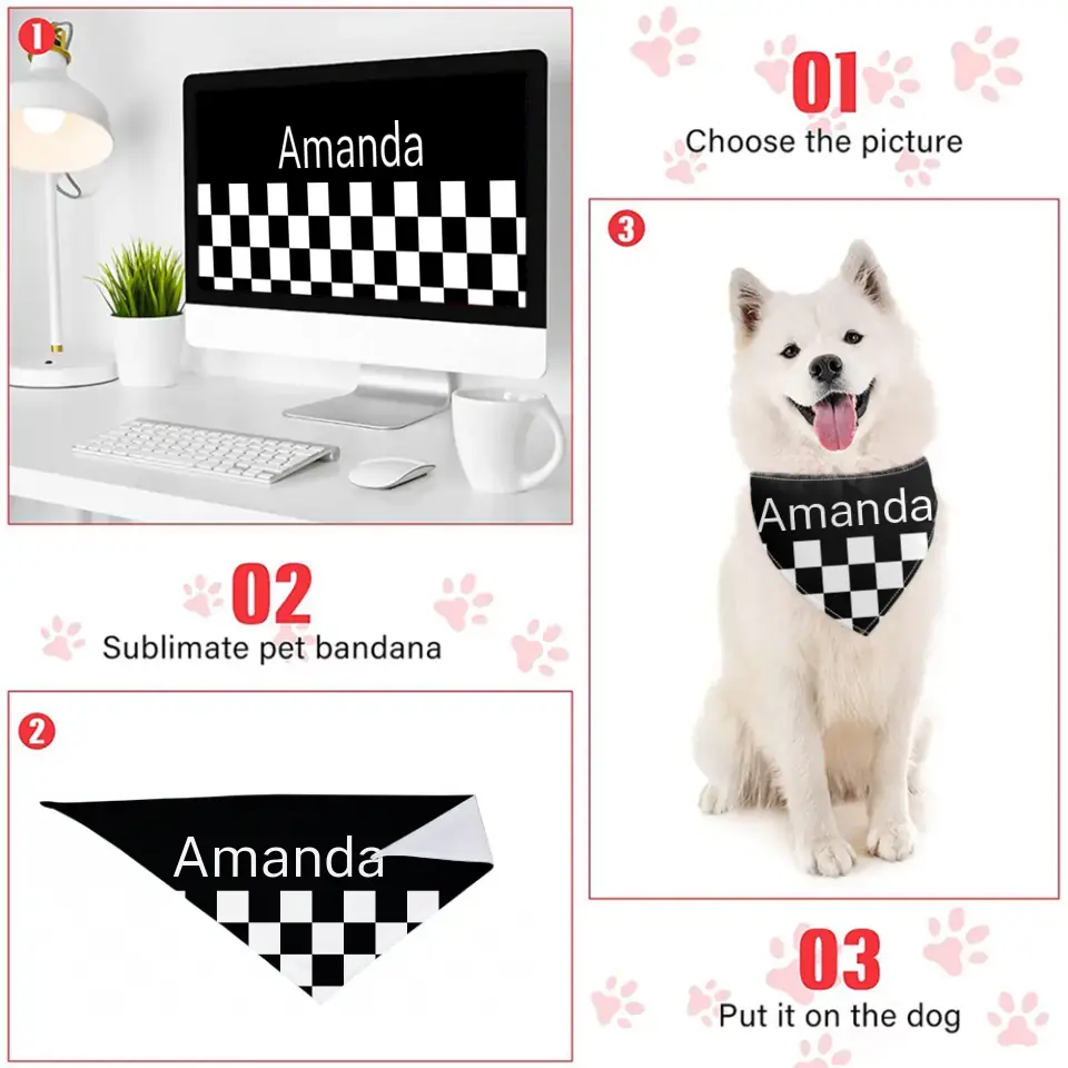Custom Cats and Dogs Name Triangle Bib Bandana, Gift For Dogs