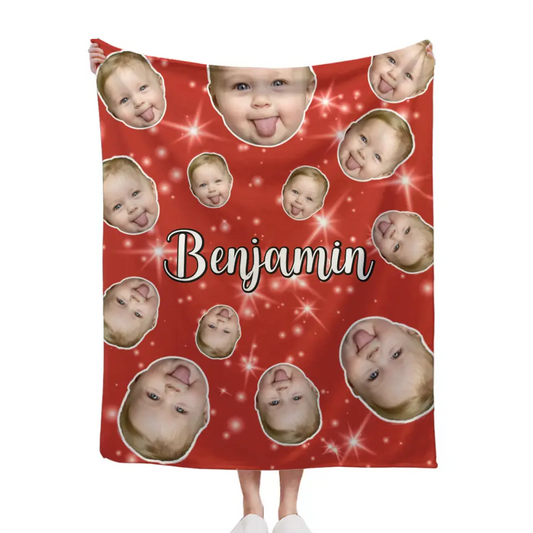 Face Blanket, Personalized Blanket with Photo, Blanket with Baby Pet Human Face