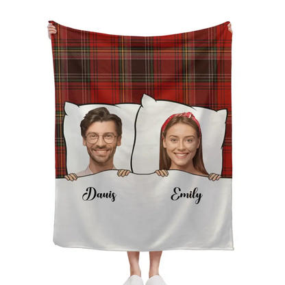Customized Long Strip Photo One Night Stand - Gifts for Couples Couple Blanket