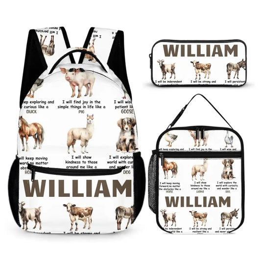 Personalized Custom Name Backpack - I Will Show Kindness To Those Around Me Like A Llama