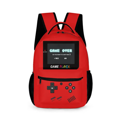 Press Start to Learning - Personalized Game Console Pattern School Backpack for Young Gamers