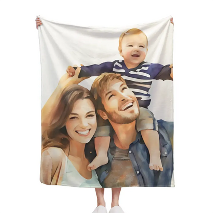 Cozy Canvas: Turning Family Photos into an Oil Painting Style Blanket