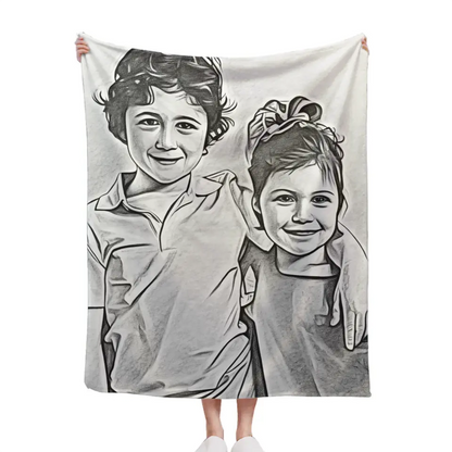 Personalized Best Friend Memorial Sketch Picture Blanket