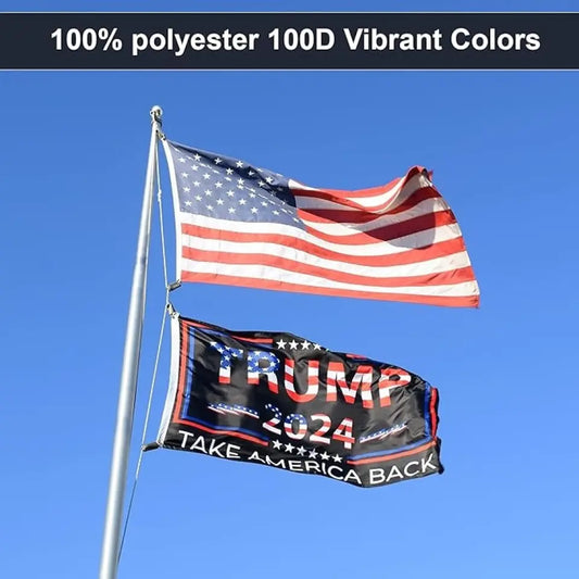 Double-Sided Flag With Bright Patriotic Colors - Take Back America - Trump Flag