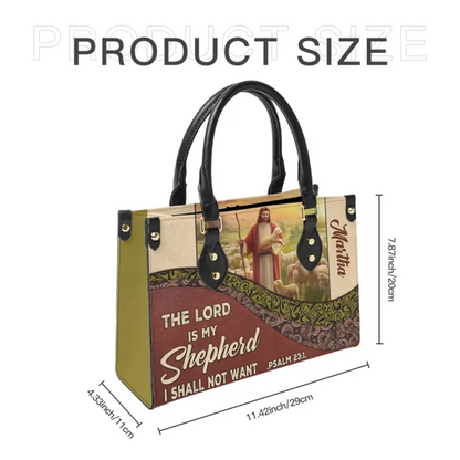 Personalized Gifts Christianart Leather Handbag - The Lord Is My Shepherd PSALM 23:1