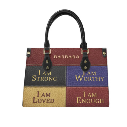 Personalized Gifts Christianart Leather Bag - I Am Enough, I Am Loved, Gifts for Women