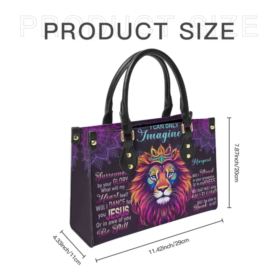 Personalized Leather Bag - Lion I Can Only Imagine